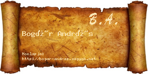 Bogár András névjegykártya