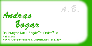 andras bogar business card